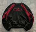 Knitted sweatshirt - Black and red