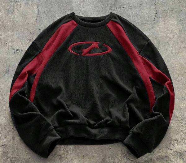 Knitted sweatshirt - Black and red