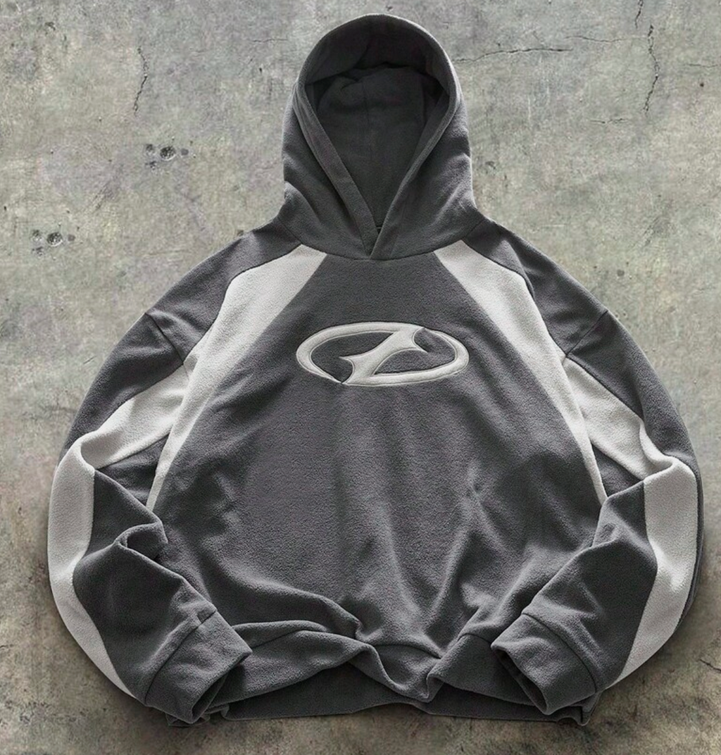 Hoodie - Grey and White